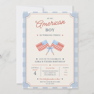Alles Amerikanischer Jungen Geburtstag Patriotisch Einladung