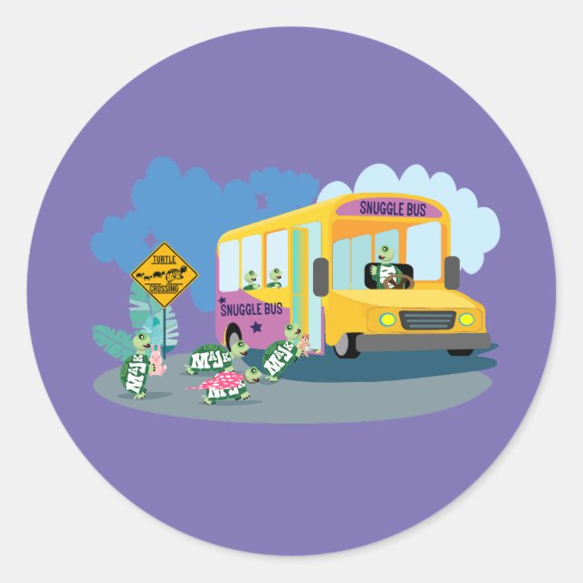 "Alles an Bord! Der Snuggle-Bus" Runder Aufkleber (Vorderseite)