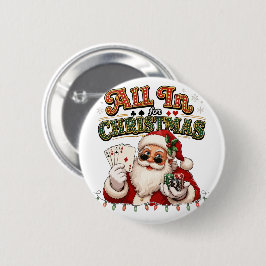 Alles auf Weihnachten Poker Weihnachtsmann Button