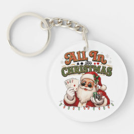 Alles auf Weihnachten Pokern Santa Schlüsselanhänger