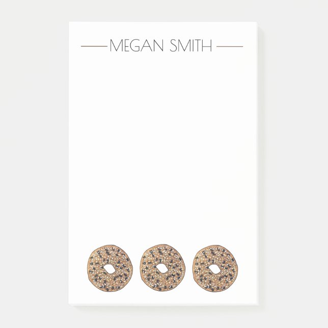 Alles Bagel Brot Bäckerei gebacken durch Konditore Post-it Klebezettel (Vorderseite)