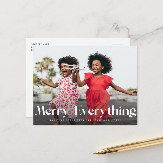 Alles befriedigen | Elegante Weihnachten Postkarte (Vorderseite/Rückseite Beispiel)