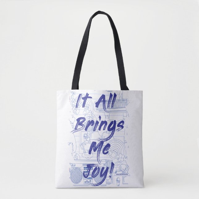 Alles bringt Joy Clutter Liebe Fun Motto Tasche (Vorderseite)