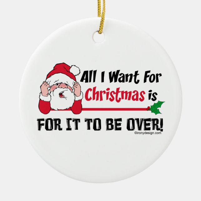 Alles, das ich für Weihnachten will, ist, damit es Keramikornament (Vorne)
