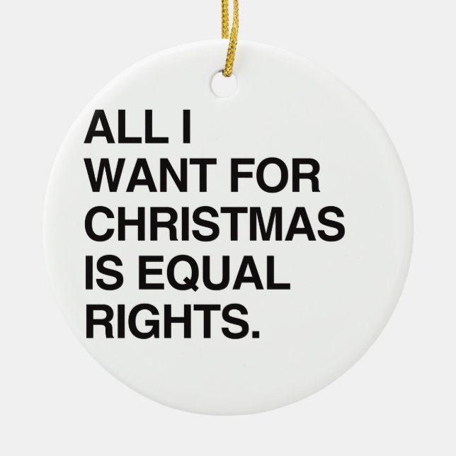 ALLES, DAS ICH FÜR WEIHNACHTEN WILL, IST GLEICHE KERAMIK ORNAMENT (Vorne)