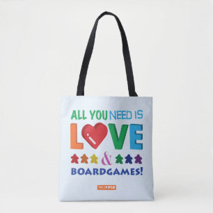Alles, das Sie benötigen, ist Liebe u. Boardgames Tasche