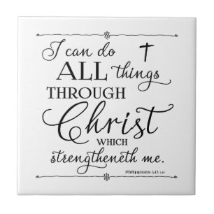 Alles durch Christus - Philipper 4:13 Fliese
