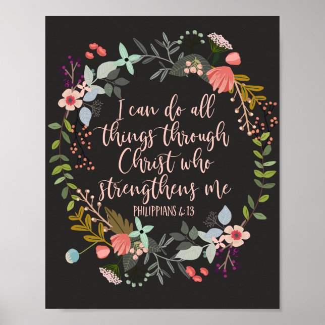 Alles durch Christus Philippians Bibelverse Poster (Vorne)