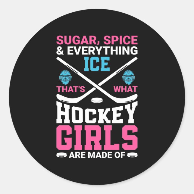 Alles Eishockey Girls Runder Aufkleber (Vorderseite)