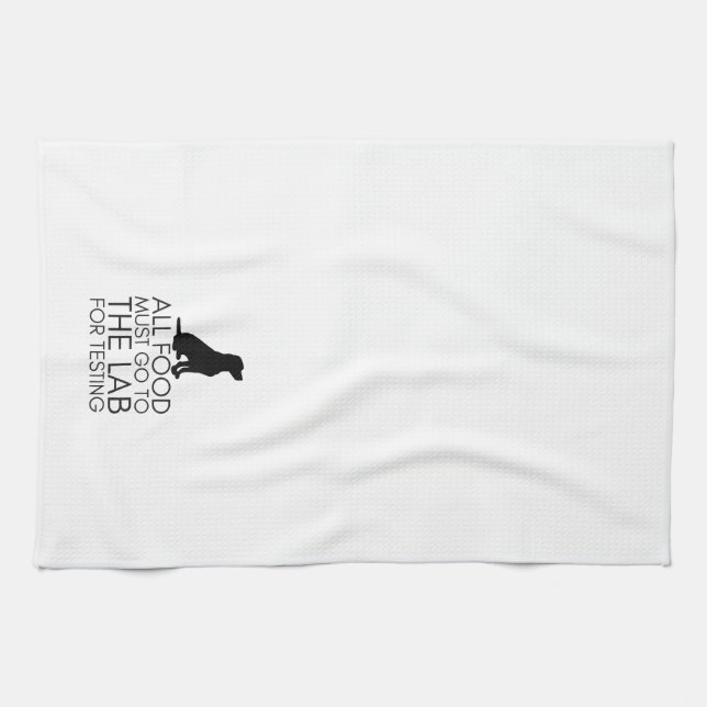 "Alles Essen muss zum Labrador gehen" Küchentuch (Horizontal)