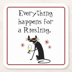 Alles für einen Riesling Wine Pun Rechteckiger Pappuntersetzer