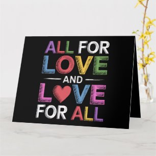 Alles für Liebe und Liebe für alle Pride Month LGB Karte