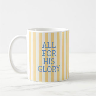 Alles für Seine Herrlichkeit Gelb Blau Gestreifte Kaffeetasse
