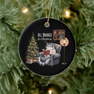 Alles gebucht für das Weihnachtsbuch Katzen Winter Keramik Ornament