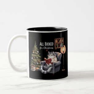 Alles gebucht für das Weihnachtsbuch Katzen Winter Zweifarbige Tasse