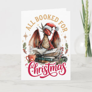 Alles gebucht für den Weihnachtsdrache  Feiertagskarte