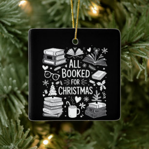Alles gebucht für Weihnachten Buchliebhaber Buchge Keramikornament