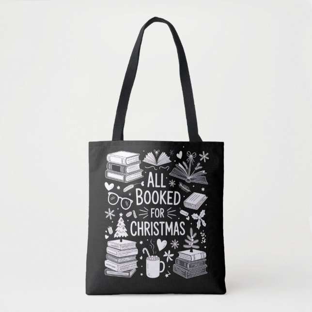 Alles gebucht für Weihnachts-Buch Lover Buchgesche Tasche (Vorderseite)