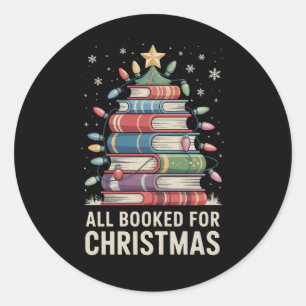 Alles gebucht für Weihnachtsbuch Weihnachtsbaum Fe Runder Aufkleber