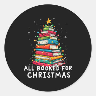 Alles gebucht für Weihnachtsbuch Weihnachtsbaum Li Runder Aufkleber