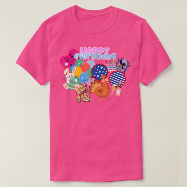 Alles glücklich, Feiertage T - Shirt (Design vorne)