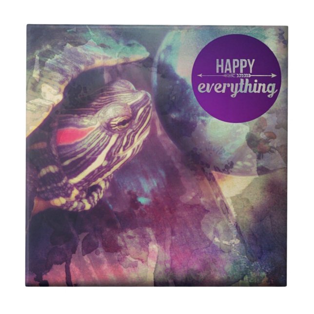 Alles glücklich, Murtle the Turtle Happiness Fliese (Vorderseite)