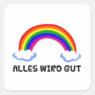 alles gut Coronavirus corona vir Quadratischer Aufkleber