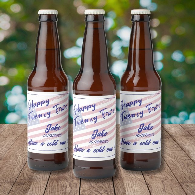 Alles Gute 21! Jake! Nimm dir eine kalte! (auf der Bierflaschenetikett (Von Creator hochgeladen)