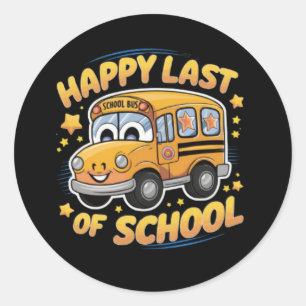 Alles Gute am letzten Schultag Runder Aufkleber