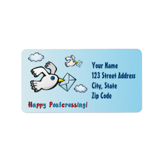 Alles Gute beim Postüberqueren! - Taubenpost. Adressaufkleber