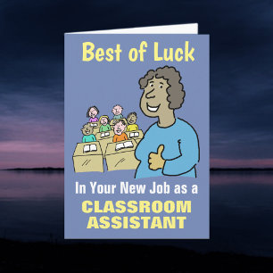 Alles Gute für Ihren neuen Job als Klassenassisten Karte