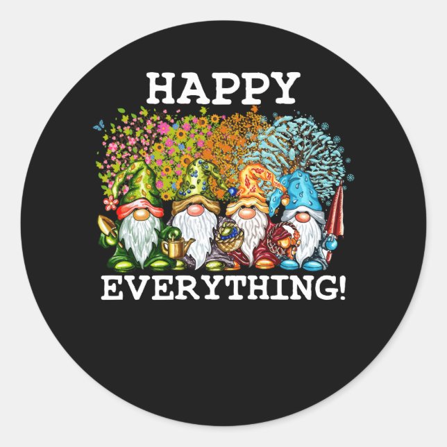 Alles Gute Gnomies Gnomes Weihnachten Runder Aufkleber (Vorderseite)