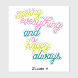 Alles Gute, immer Mint Pink Holiday St. Aufkleber