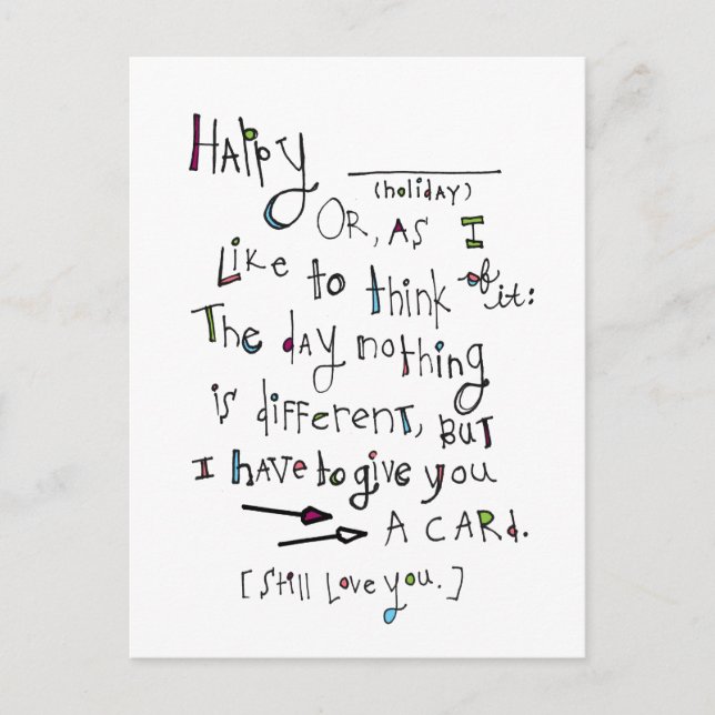 Alles Gute (jeder Urlaub) Feiertagspostkarte (Vorderseite)