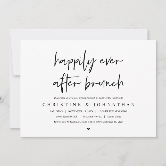 Alles Gute nach dem Brunch, nach der Hochzeit Einladung (Vorderseite)