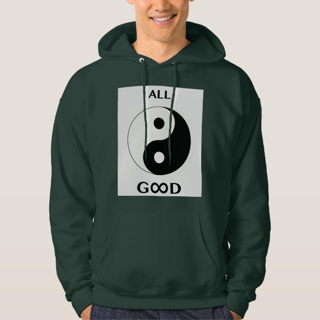 Alles gute, schwarz u. weiß, yin u. Yang, Hoodie (Vorderseite)