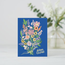 Alles Gute Wildblumen süß Gouache Glückwunsch Postkarte