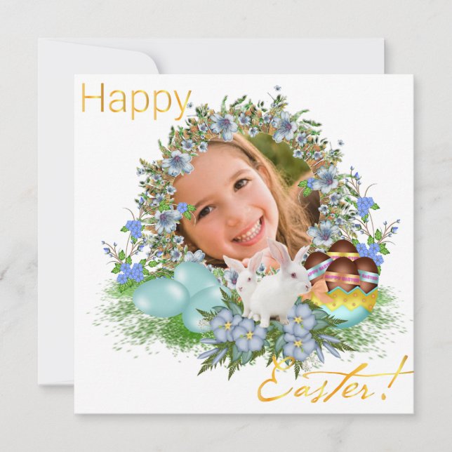 Alles Gute zu Ostern. Ein Foto Ihres Babys. Einladung (Vorderseite)
