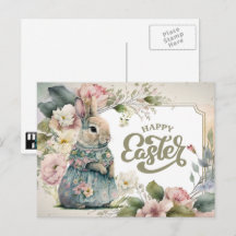 Alles Gute zu Ostern. Niedliches altmodisches Bunn