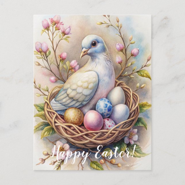 Alles Gute zu Ostern. Ostertaube. Postkarte (Vorderseite)