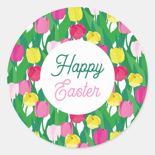 Alles Gute zu Ostern. Runder Aufkleber (Vorderseite)