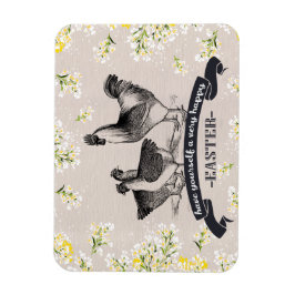 Alles Gute zu Ostern. Vintages Rooster & Hens-Gesc Magnet