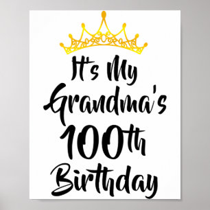Alles Gute zum 100. Geburtstag meiner Oma Krone Ha Poster