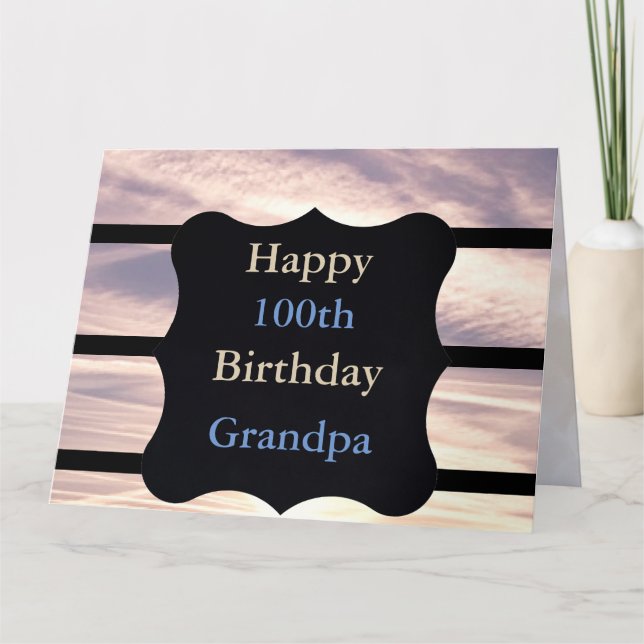 Alles Gute zum 100. Geburtstag Opa Karte (Vorderseite)