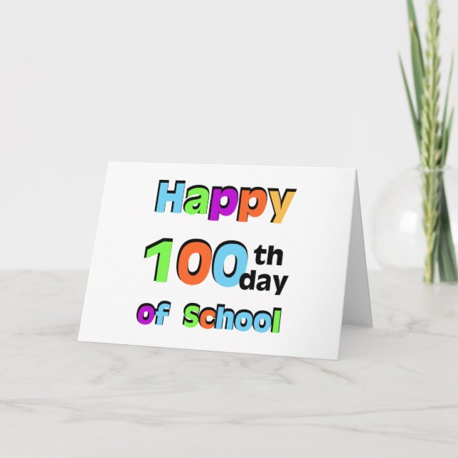 Alles Gute zum 100. Schultag Karte (Vorderseite)