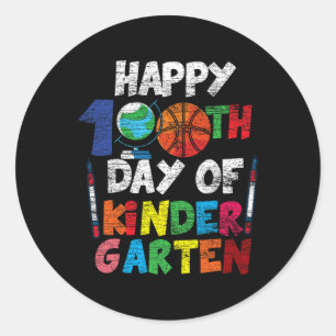 Alles Gute zum 100. Tag des Kindergartens Niedlich Runder Aufkleber
