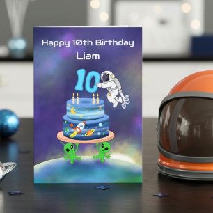 Alles Gute zum 10. Geburtstag Astronaut Karte