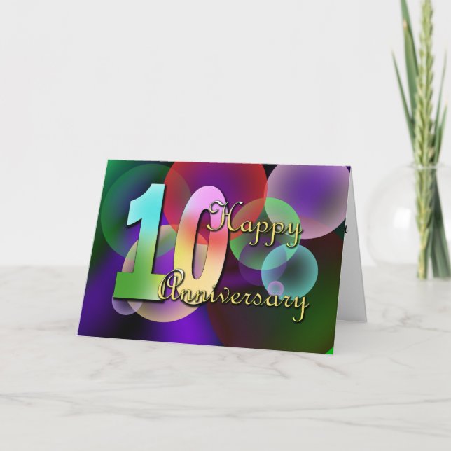 Alles Gute zum 10. Jahrestag (Hochzeitstag) Karte (Vorderseite)