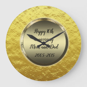Alles Gute zum 10-jährigen Jubiläum Mama und Vater Große Wanduhr