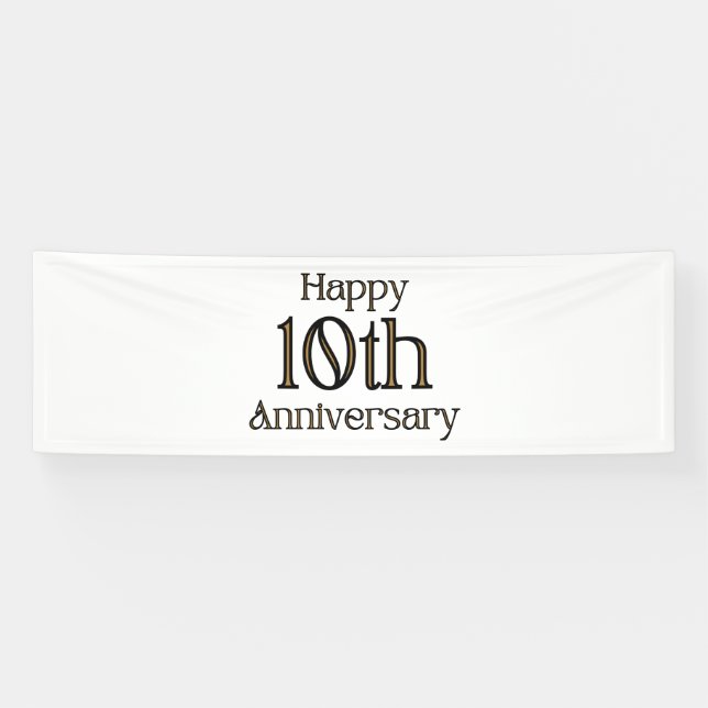 Alles Gute zum 10. Jubiläum 2.5x8 Vinyl Banner (Horizontal)